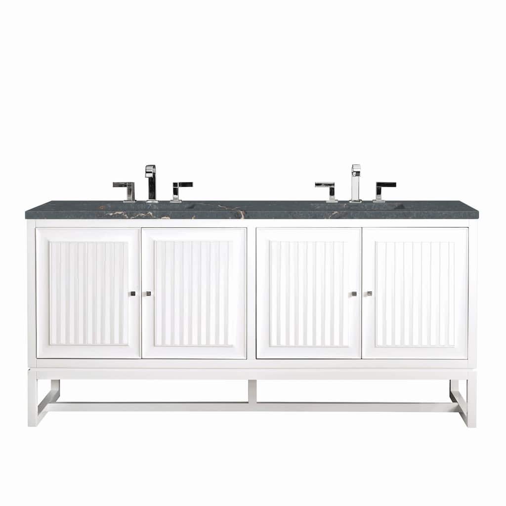 James Martin Vanities E645-V72-3PBL Athens 72" Double Basin Poplar