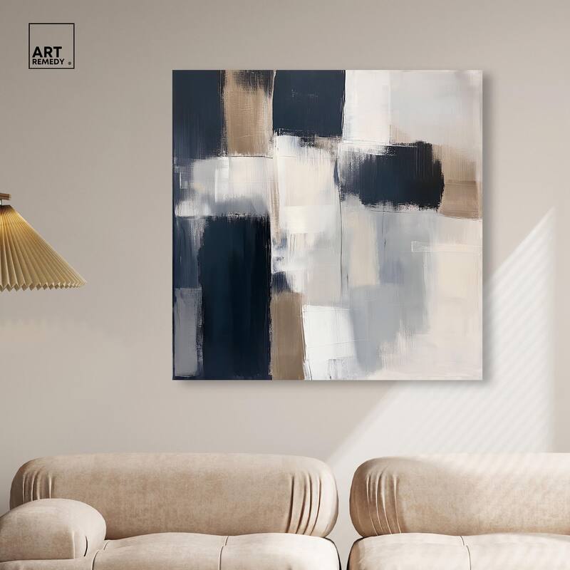 Blue and Tan Abstraction II Canvas by Art Remedy, Gallery Wrapped