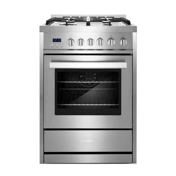 slide 2 of 14, Cosmo 24 in. 2.73 cu. ft. Single Oven Gas Range with 4 Burner Cooktop