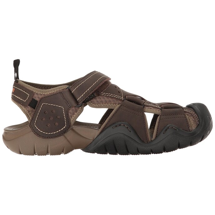 crocs men's swiftwater leather 2.0 fisherman sandals