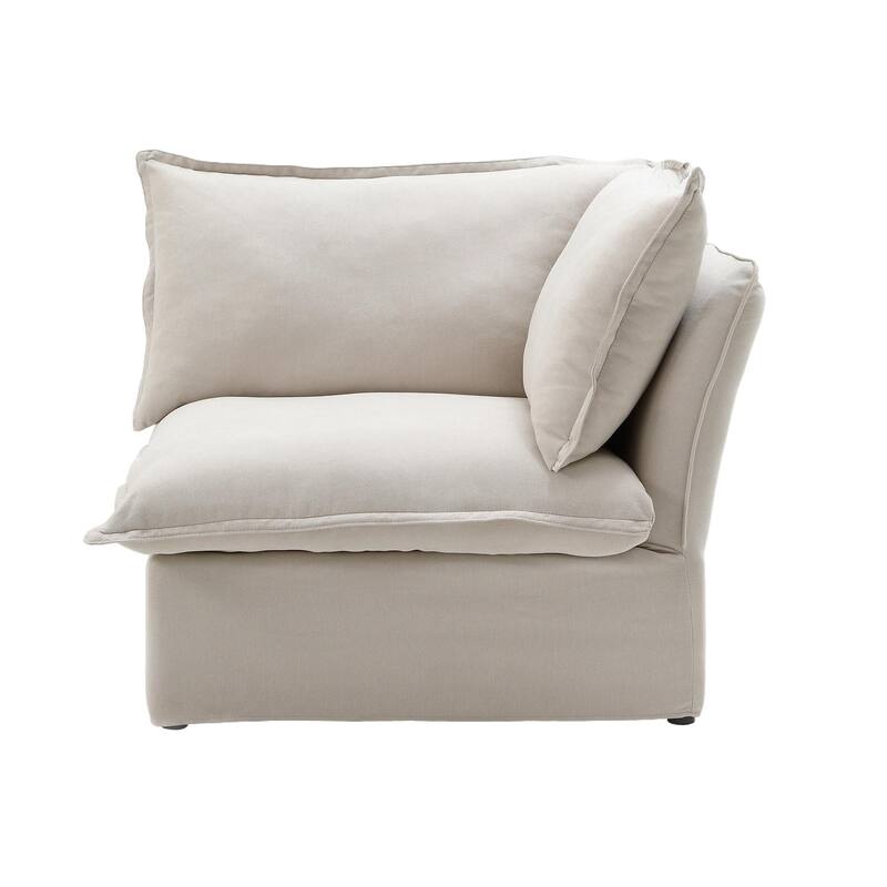 163" Wide Velvet Reversible Modular Sectional with Ottoman
