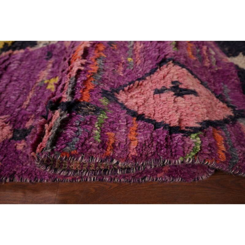 Plush Moroccan Area Rug Handmade Oriental Wool Carpet - 6'2" x 9'10"