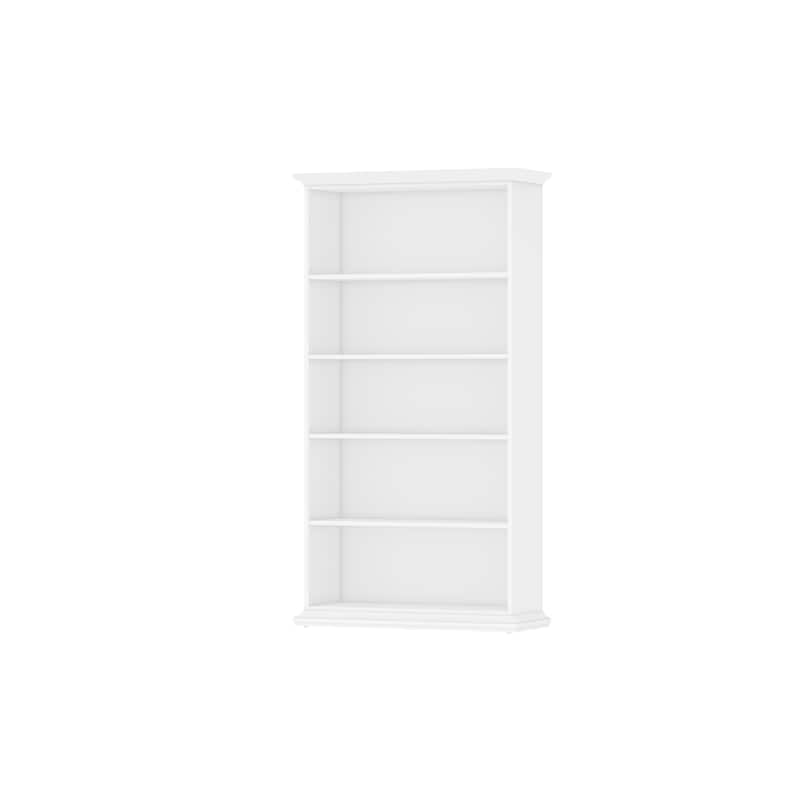 Porch & Den Virginia White Tall Wide 5-shelf Bookcase