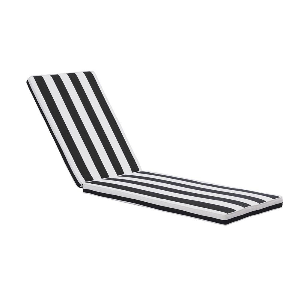 Outdoor Lounge Chair Cushion Replacement Seat Cushion Set of 2 Black White