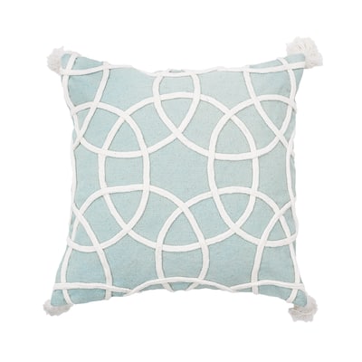 18" x 18" Lily Seaglass Geometric Throw Pillow