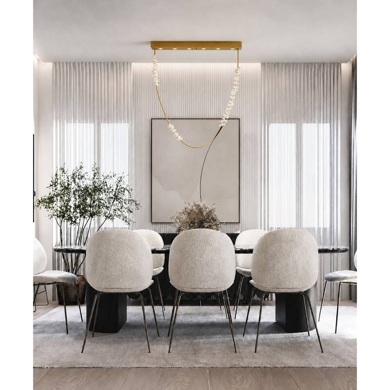 Gold Stainless Steel LED Chandelier With Clear Crystals - Overstock ...