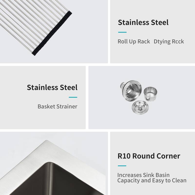 Kitchen Sink Drop In 16 Gauge Stainless Steel 33" Single Bowl Topmount Kitchen Sink Basin