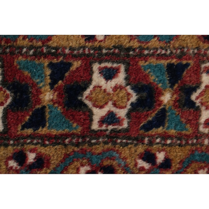 Hand Knotted Oriental 100% Wool Carpet Traditional Geometric Red Ardebil Area Rug - 7' 5'' X 4' 5''