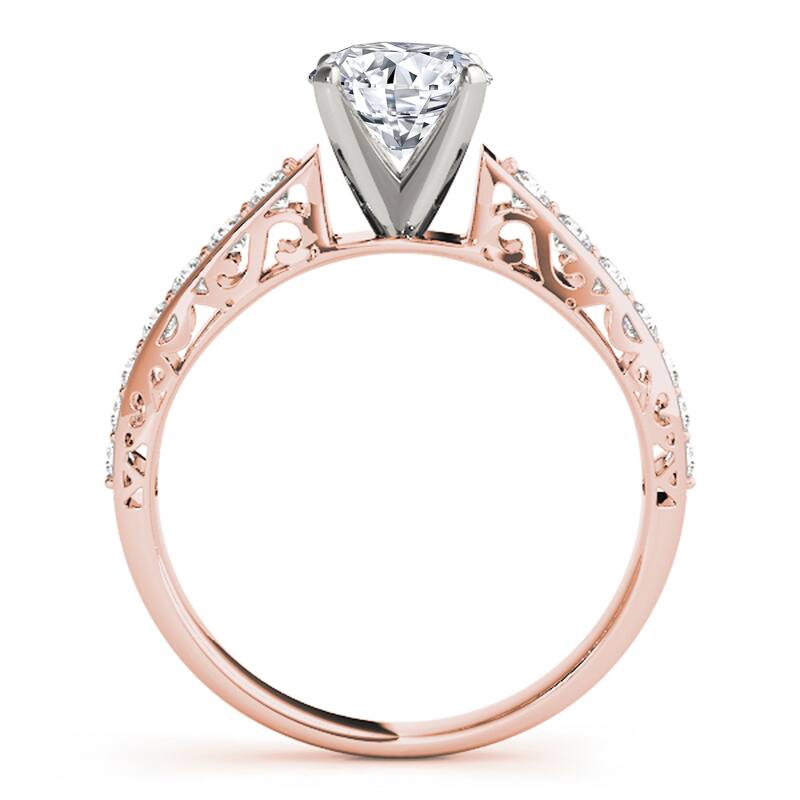 Auriya 14k Rose Gold Lab Grown Round Diamond Engagement Ring 0.50 to 5.00 ct. tw. (F-G VS)