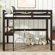 preview thumbnail 44 of 52, Twin Size High Loft Bed with Desk Underneath, Rubberwood Frame, Safety Guardrail and Ladder for Teens, Kids, Dorm or Bedroom