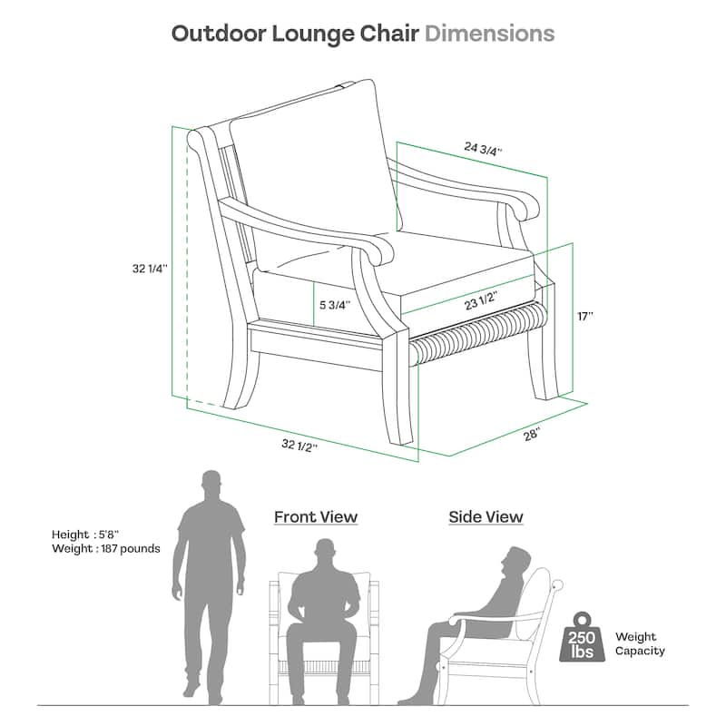 Cambridge Casual Chara Teak Patio Club Chair with Cushion