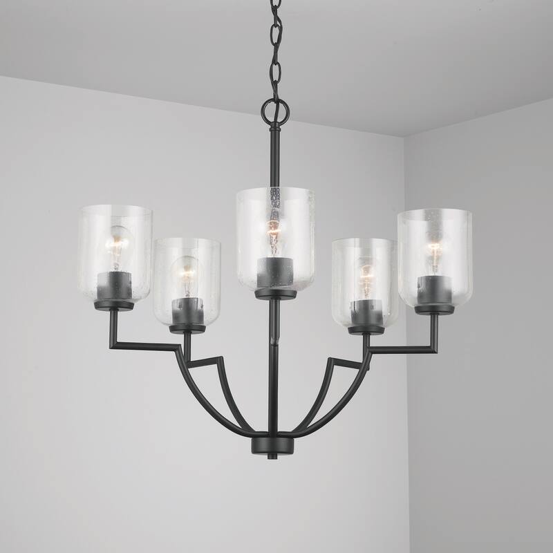 Carter 5-light Chandelier w/ Clear Seeded Glass