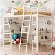 preview thumbnail 2 of 18, Full Size Modern Style White Loft Bed with 4 Layers of Shelves and L-shaped Desk,Maximized Space,Easy Assembly