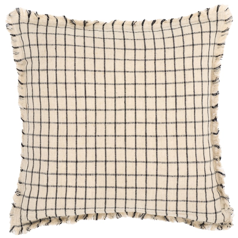SAFAVIEH Home Raie 20-inch Natural/Black Decorative Pillow