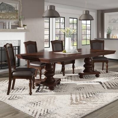 Constantinople Double Pedestal Dining Table with Extending Leaf by iNSPIRE Q Classic - Dining Table