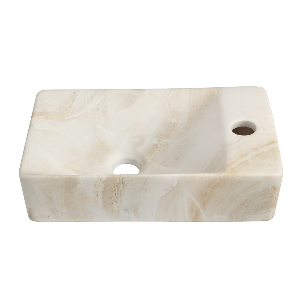 JONATHAN Y Felix Modern Wall Mounted Rectangular Ceramic Mini Sink
