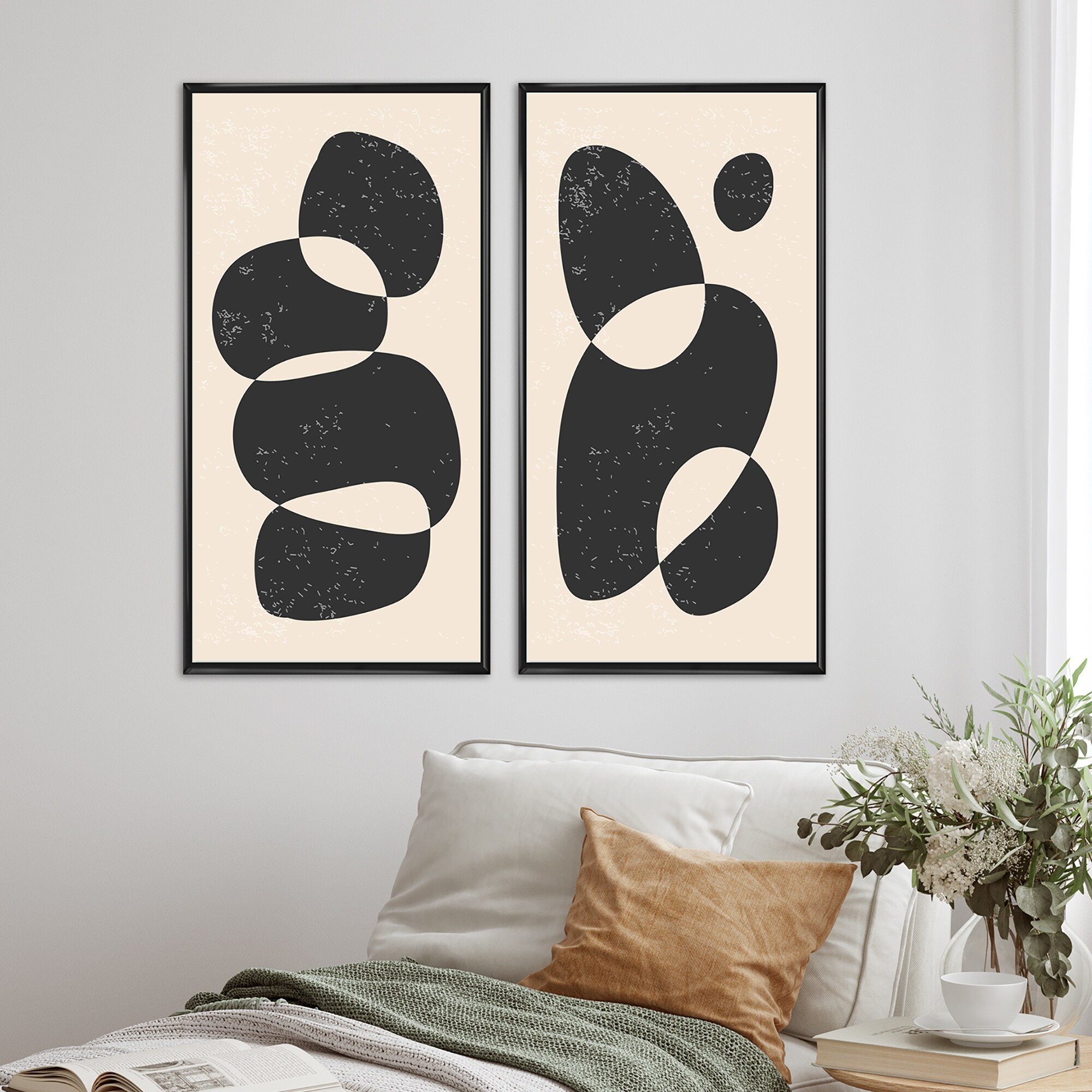 Beige Geometric Framed Canvas Bed Bath & Beyond