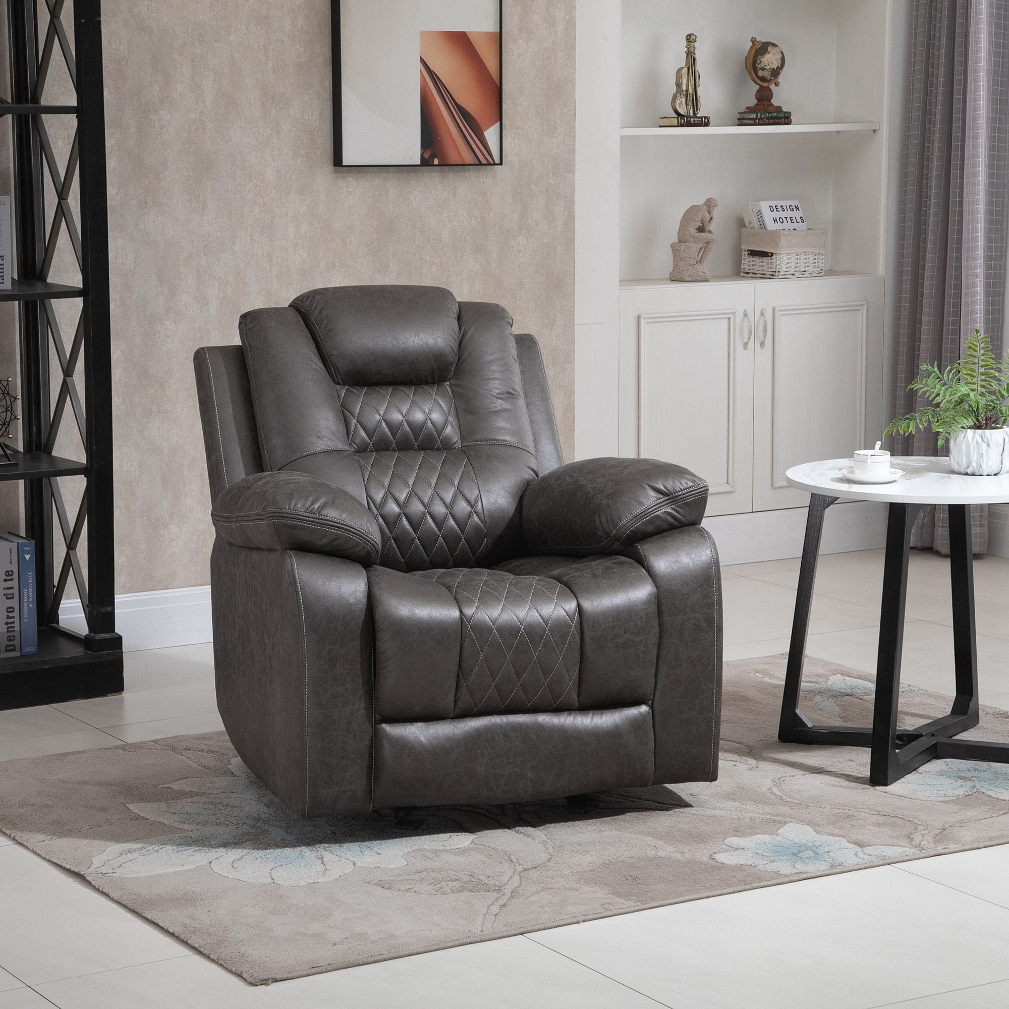 HOMCOM Living Room Chair Recliner Manual Recliner Sofa With