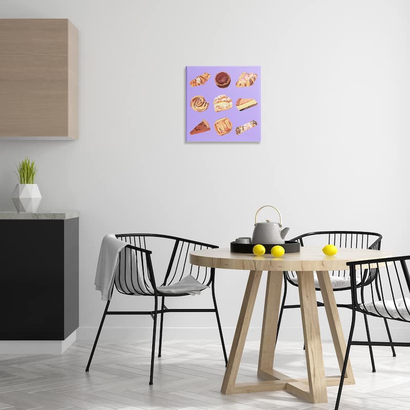 Stupell Delicious Pastries on Purple Canvas Wall Art Design By Melissa Wang