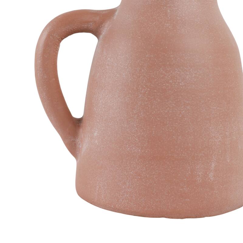 Terracotta Pottery Vase with Handles Rustic Artisan Decorative Accent