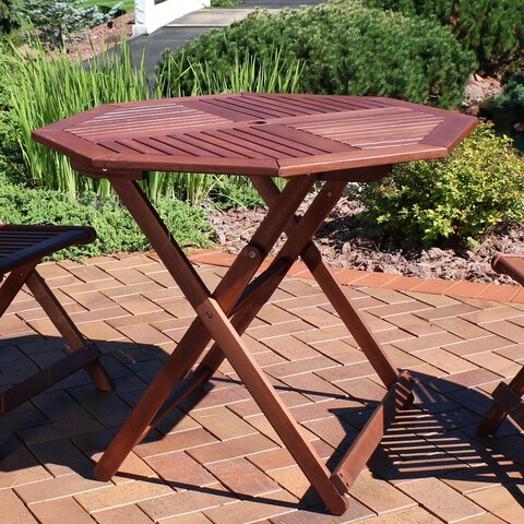Sunnydaze Meranti Wood Folding Octagon Table