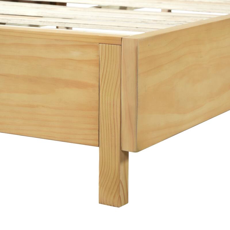 Christopher Knight Home - Adelynn Modern Wood Platform Bed with Vertical Slat Headboard, No Box Spring Needed