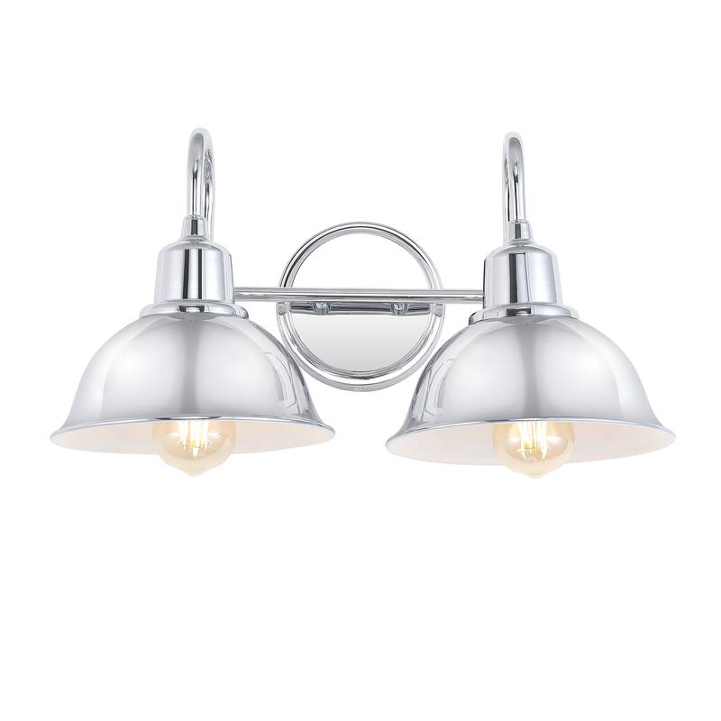 Frisco Farmhouse Industrial Iron LED Vanity, Chrome by JONATHAN Y
