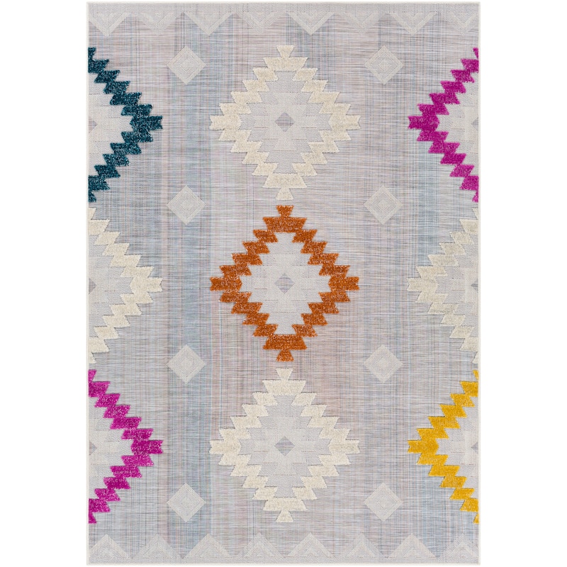 Gerta Indoor/ Outdoor Southwestern Diamond Area Rug