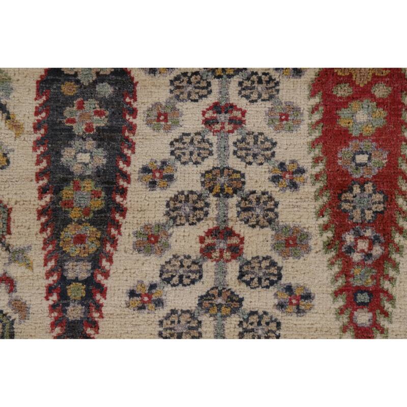 Hand Knotted Oriental 100% Wool Carpet Traditional All-Over Beige & Ivories Ziegler Area Rug - 6' 7'' X 5' 0''