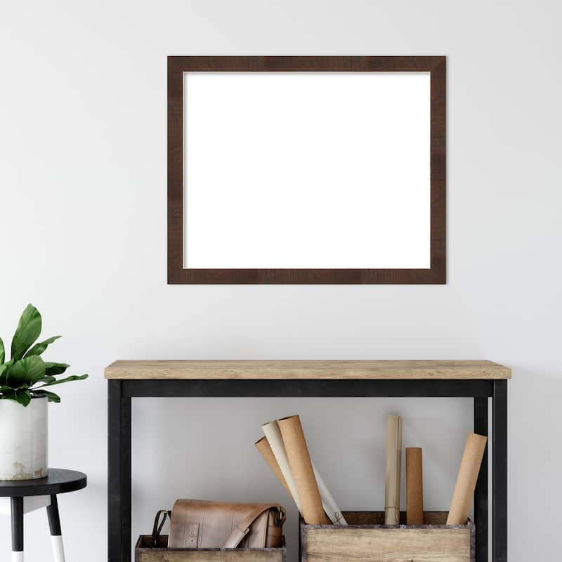 Amanti Art Wildwood Brown Narrow Framed Dry Erase Magnetic Board