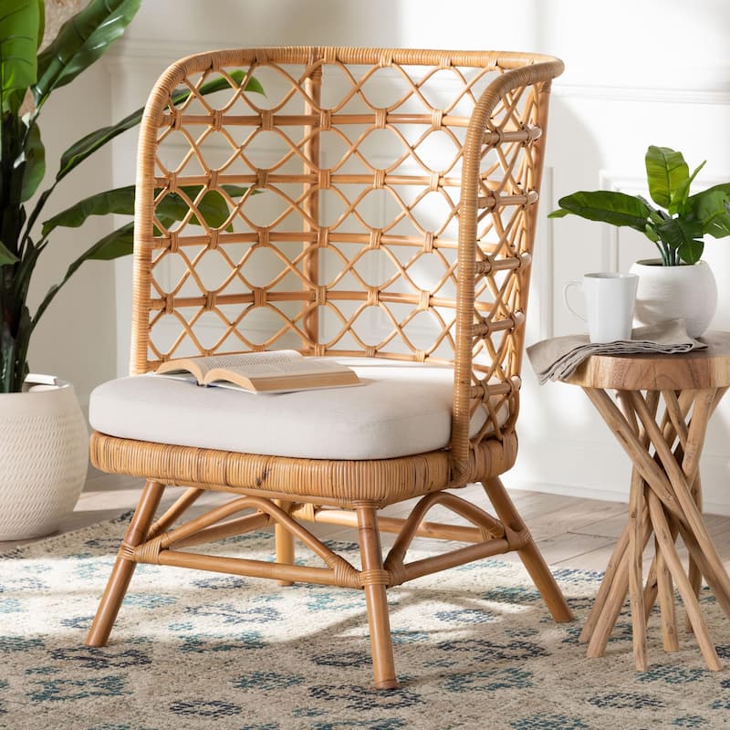 Tania Bohemian Light Honey Rattan Accent Chair
