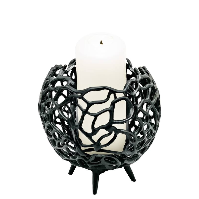 Decorative Handmade Aluminum Round Votive Candle holder Set of 2