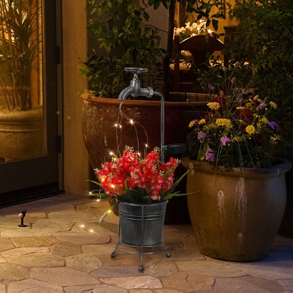 Solar Shower Garden Art Light Decoration LED Fairy Lights with Planter - On  Sale - Bed Bath & Beyond - 40186434