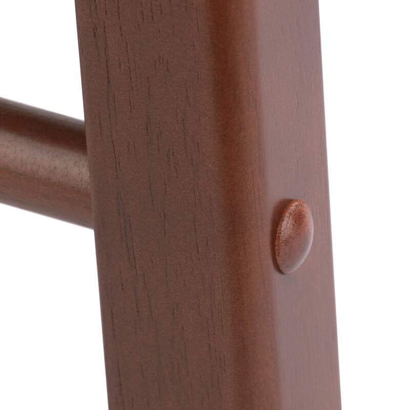 Element 2-Pc Square Legs Dining Stool Set, Walnut Finish - N/A