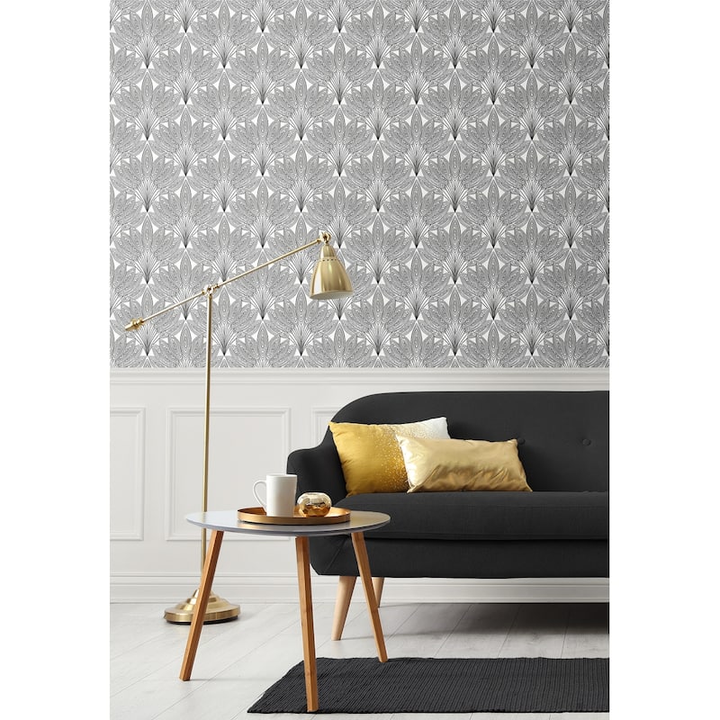 NextWall Peacock Leaves Peel and Stick Wallpaper