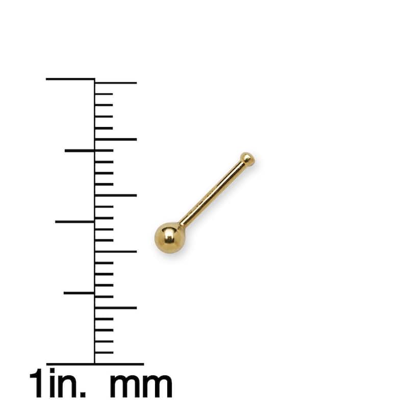 14k Gold 1.5-mm 20-gauge Ball Nose Stud - White