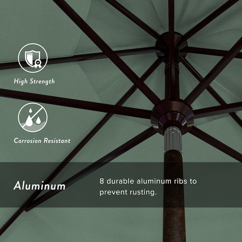 California Umbrella 11' Rd Golden State Series Patio Umbrella Bronze Aluminum Frame Crank Lift Collar Tilt Pacifica Black