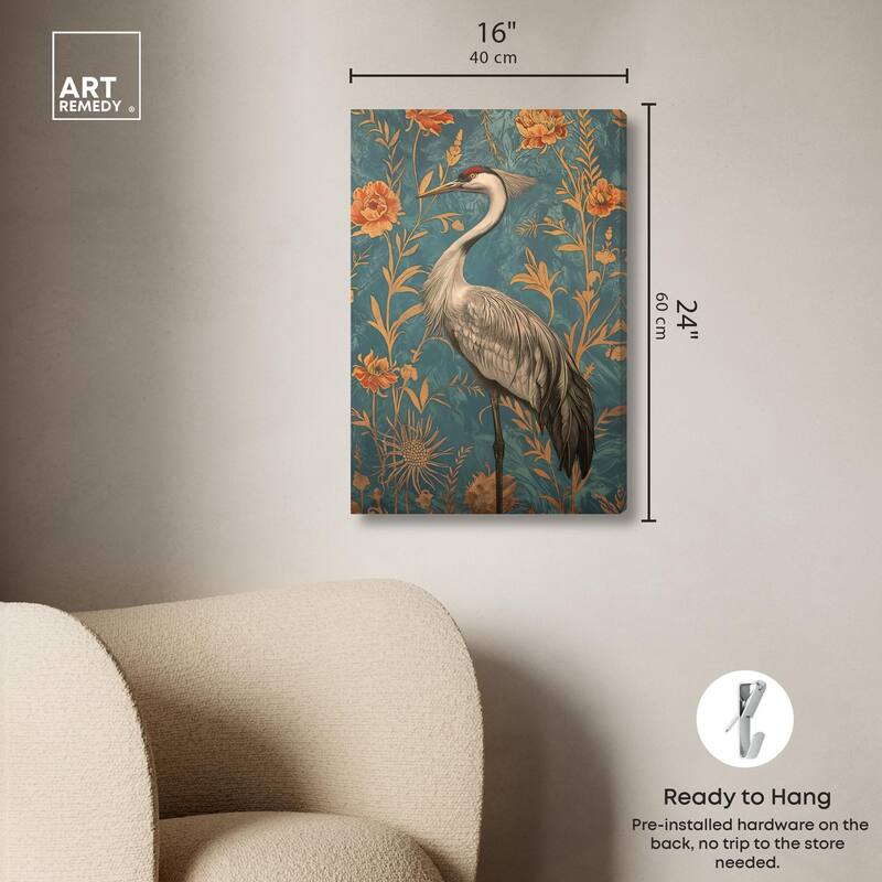 Graceful Grus Gaze Canvas by Art Remedy, Gallery Wrapped