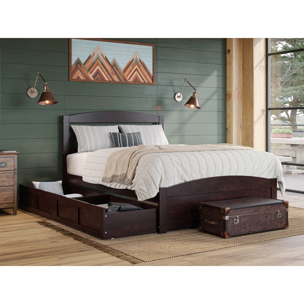 Warren Platform Bed with Footboard and 2 Storage Drawers