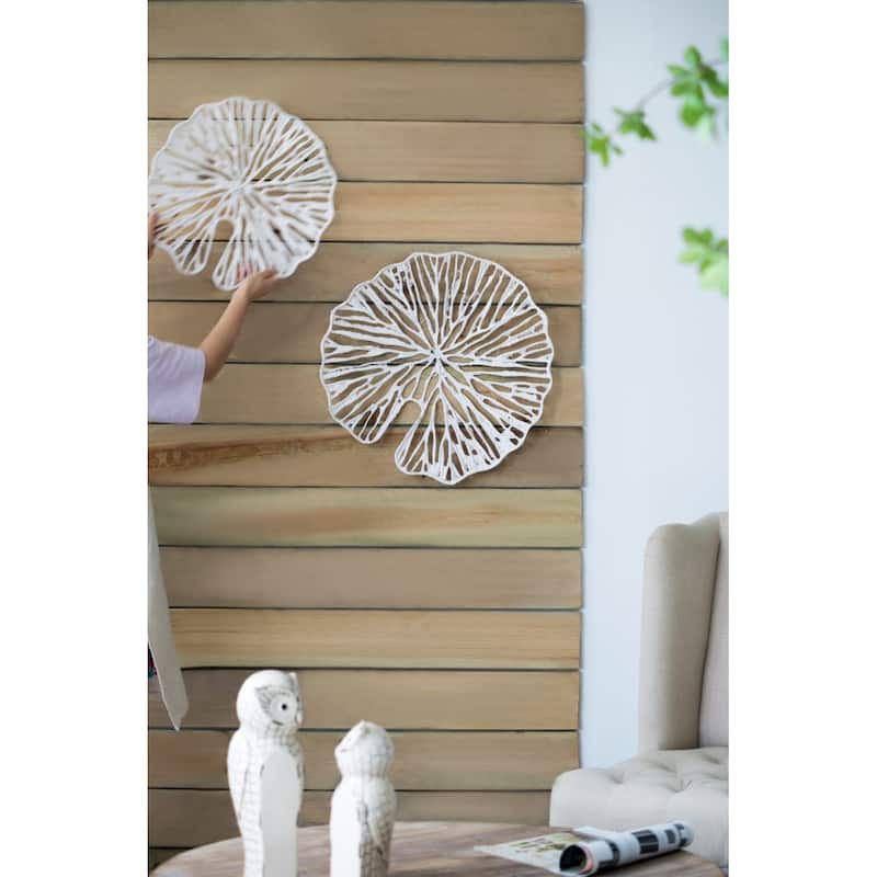 Large Leaf Wall Decoration - 20.5" - White