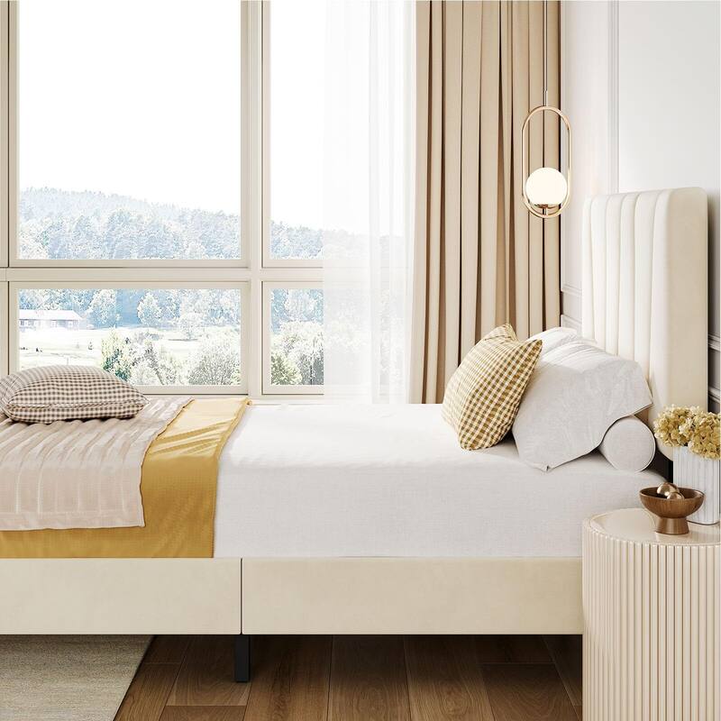 Bed Frame with Adjustable Headboard