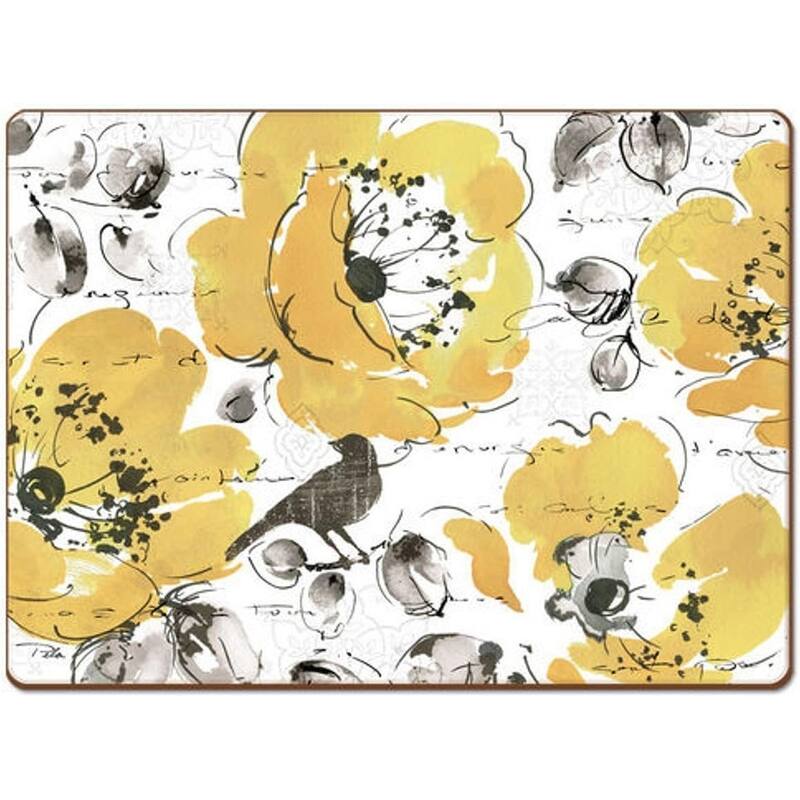 4 Cala Home Premium Hardboard Placemats Table Mats, Watercolorful - Set of 4