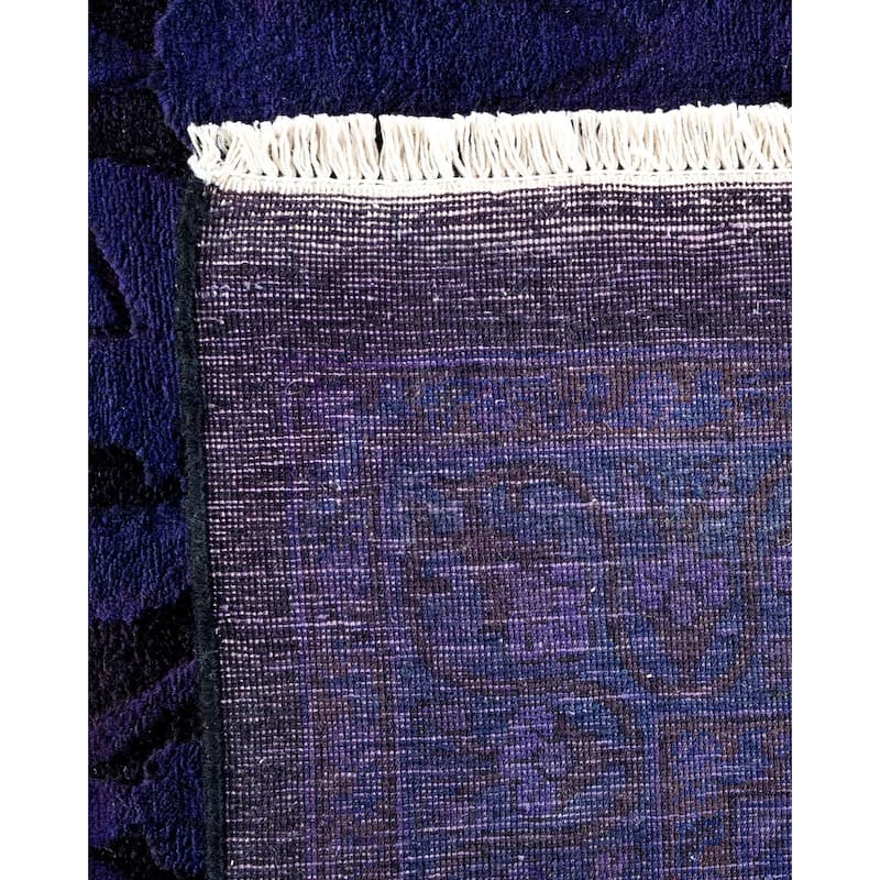 Overton Handknotted Wool Vintage Inspired Contemporary Overdyed Purple Area Rug - 17' 7" x 11' 10"