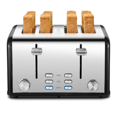 4-slice stainless steel toaster