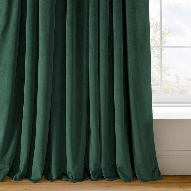 Exclusive Fabrics Signature Velvet Thermal Lined With 100% 4 Pass Blackout Curtains. (1 Panel)