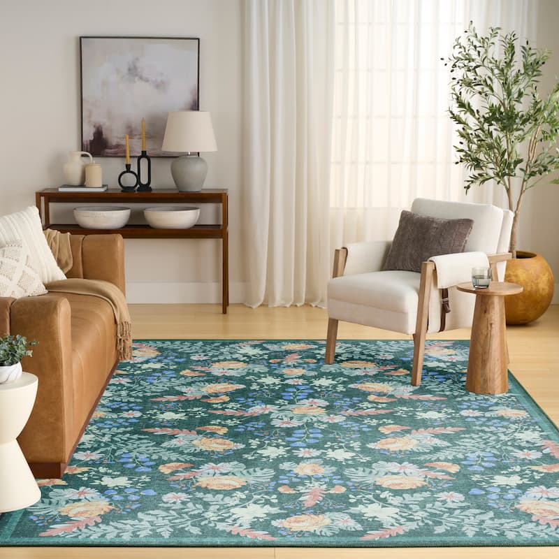 Nourison Botanical Washables Indoor only Floral Patterned Area Rug
