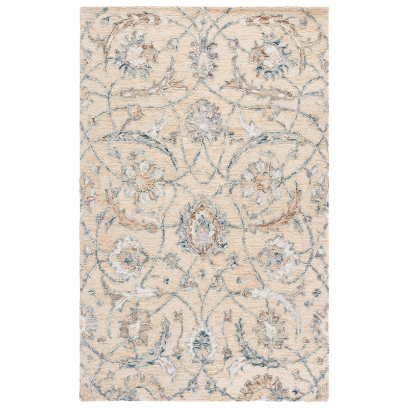 SAFAVIEH Handmade Metro Medrea Wool Rug - Beige/Grey - 4' x 6'