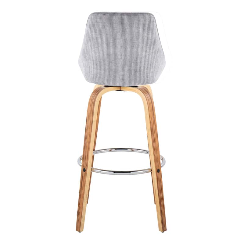 Carson Carrington Alba 30" Fixed-Height Bar Stool with Bent Wood Legs & Round Footrest (Set of 2)