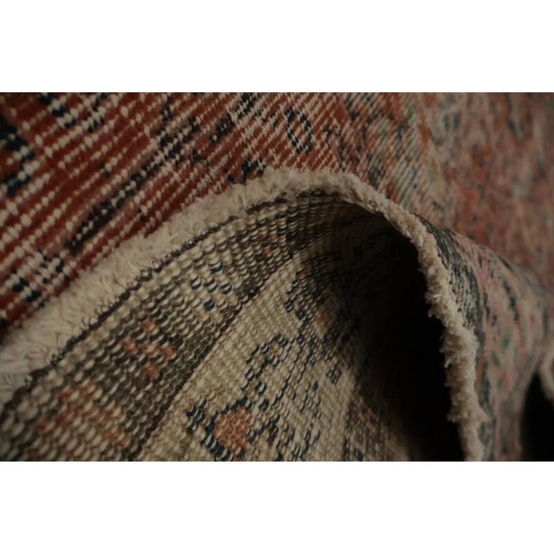 Hand Knotted Oriental 100% Wool Carpet Transitional Floral Oranges & Rust Anatolian Area Rug - 8' 9'' X 5' 10''