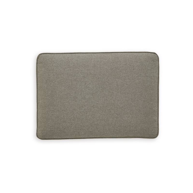 Kenny Accent Ottoman, Granite Gray Woven Texture Polyester 34 Inch
